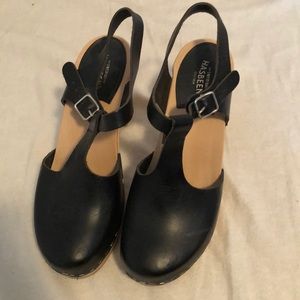 Swedish Hasbeen T-Strap Sky High Sz 37 Black